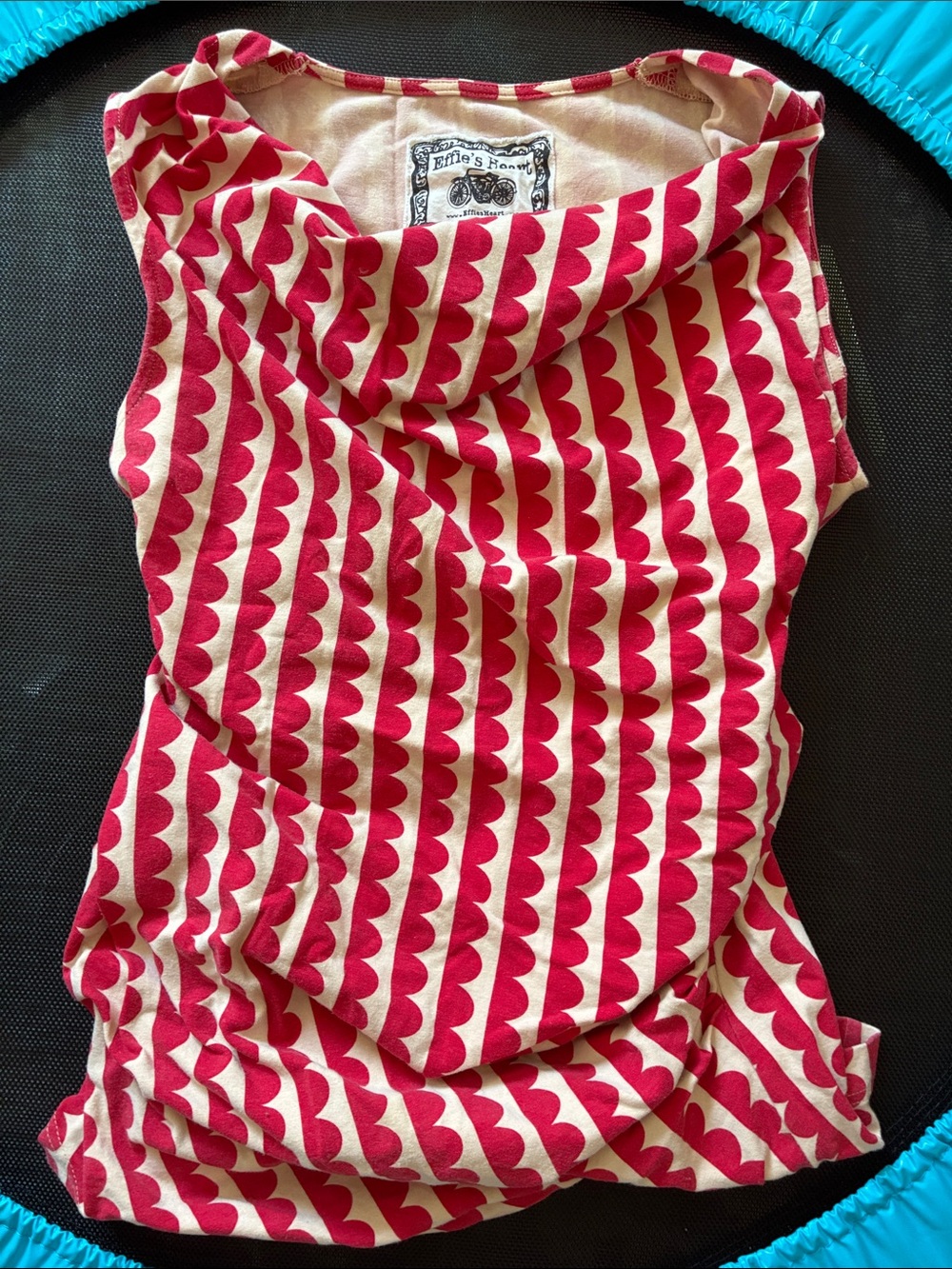 Effie's Heart Pink & Cream Scallop Cowl Tank